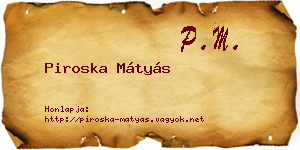 Piroska Mátyás névjegykártya
